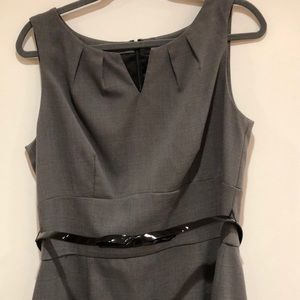 WHBM Charcoal Dress with Bow Belt
